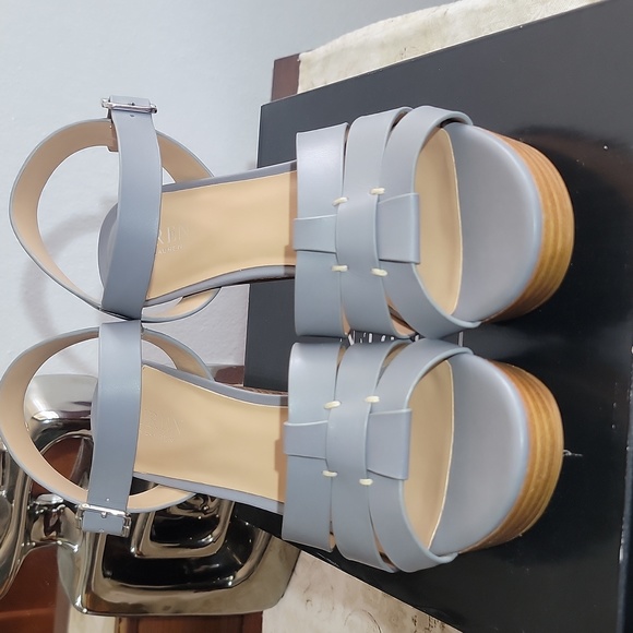 Ralph Lauren Ankle Strap  Platform Sandals 1" Platform 2.75" heel 100% Authentic - Picture 11 of 13